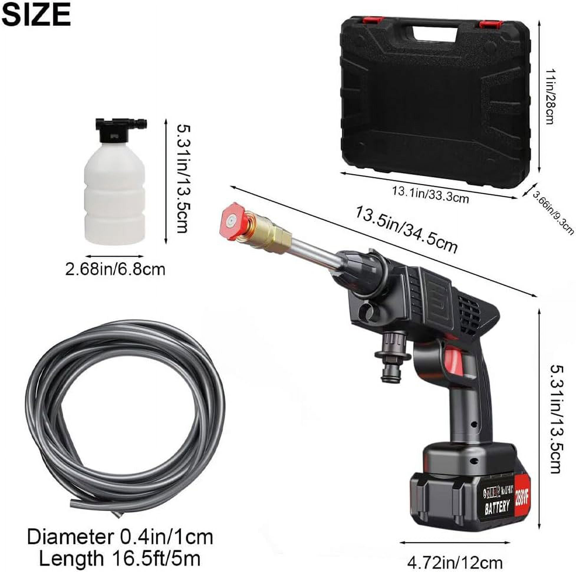 Ez Jet Hydrowasher, Ez Jet Power Washer, Ez Jet Sprayer, Ezjet Power Washer, Ez-Jet Portable Hydrowasher Battery Operated, Hidrolavadora Portatil, High Pressure Wireless Car Washer Prayer Gun (1 Set)