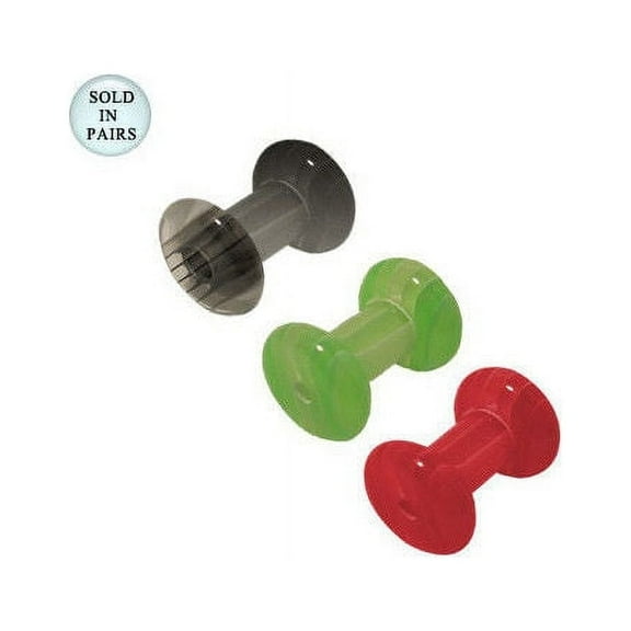 Pair of Stripe UV Acrylic Ear Plugs 6 Gauge - 3 Colors Available
