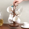 thumbnail image 3 of Wooden Mug Holder, 6-Hook Coffee Cup and Teacup Holder, Kitchen Storage with Stable Base, 3 of 6