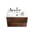 thumbnail image 6 of Modern Bathroom Sink Vanity 30" Walnut - Large Storage, Silent Drawers, Stylish Design With Ceramic Basin Contemporary Style, Abundant Inner Storage Area, Drawers, 6 of 6