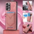 thumbnail image 2 of Nalacover Case for Samsung Galaxy A53 5G Back Card Slots Wallet Case, Vintage Denim Pattern PU Leather Magnet Car Mount Cover, Full Edge Protection Anti-Drop Shockproof Case,Pink, 2 of 9