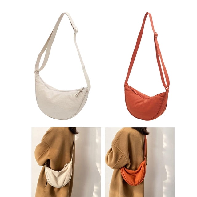 Mujeres Niñas Dumpling Bun Work Purse Casual Nylon Bandolera Naranja+Mujeres Niñas Dumpling Bun Work Monedero Casual Nylon Bandolera Beige Hugo none