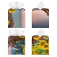 thumbnail image 2 of Lsque Horse Sunflowers Printed Tissue Box Cover Holder, Facial Paper Organizer Dispenser,Square with Bottom Belt, PVC Leather Decorative Organizer, 2 of 8