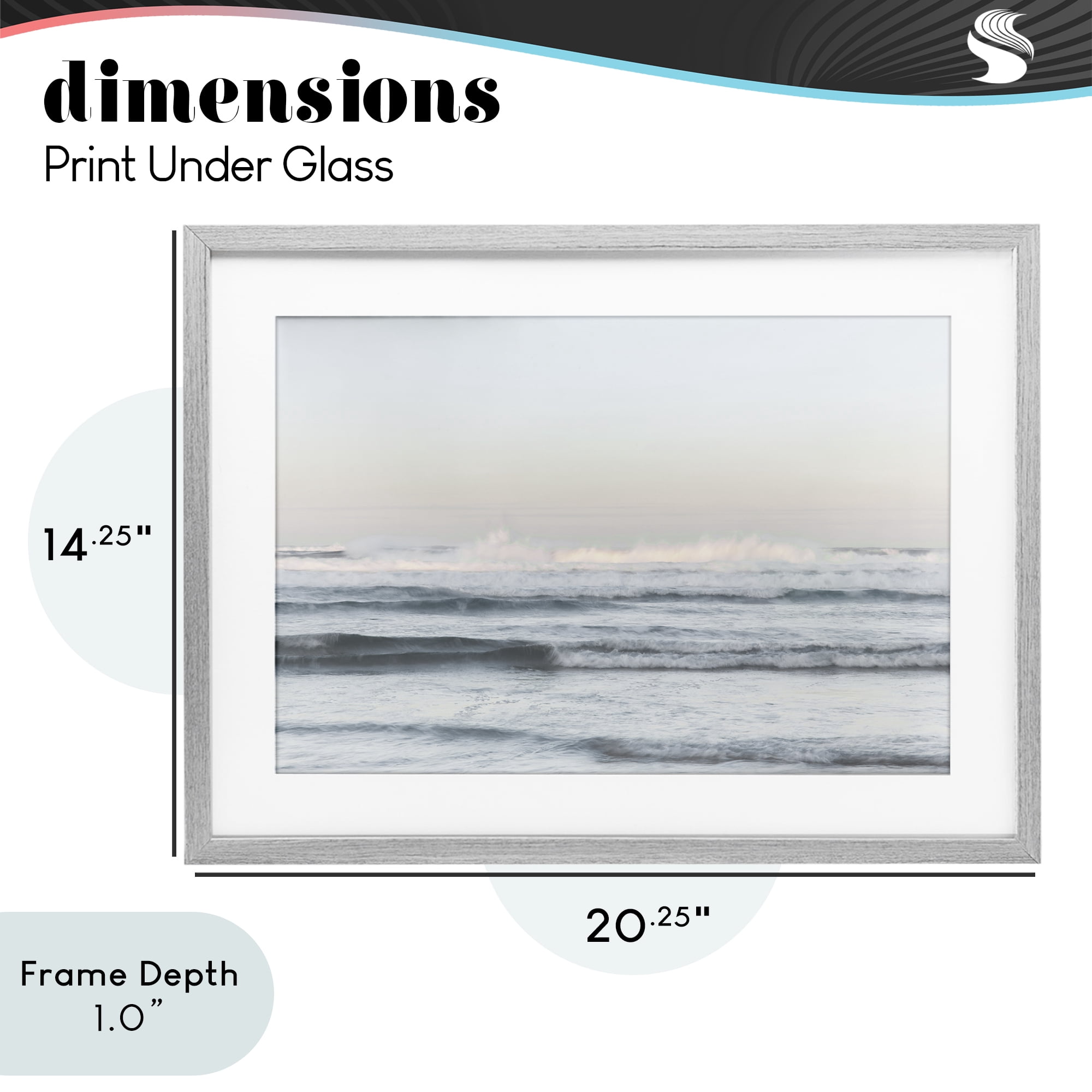 Stupell Industries Serene Ocean Waves Calmness Gray Framed Print Under Glass, design by Melissa McClain