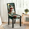 thumbnail image 4 of FeiFu Christmas Elastic Chair Covers Festive Holiday Chair Slipcovers Stretchable Fabric Cute Christmas Patterns Easy to Install Remove Wash Fits Dining Chairs, 4 of 6