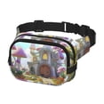 thumbnail image 2 of Kdxio Dreamy Mushroom House Crossbody Double Layer Waist Bag Belt Bag for Unisex Fanny Pack Fashion Waist Packs for Hiking Running Shopping Traveling, 2 of 9