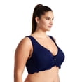 thumbnail image 3 of Curve Muse Women's Plus Size Unlined Underwire Lace Bra with Cushion Straps-2PK-NAVY, LIGHT YELLOW-34B, 3 of 6