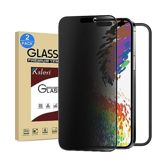 2 Pack Matte Privacy Screen Protector for iPhone 16 / iPhone 15 6.1-inch with Easy Installation Tool, Anti Spy Anti Glare 9H Tempered Glass Film, Dynamic Island Compatible, Case Friendly
