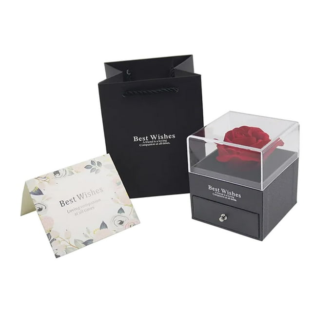 Caja de Regalos de Rosas Eternas Macarena con Bolsa de Regalo y Tarjeta de Felicitación