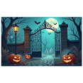thumbnail image 1 of Halloween Theme Decorative Banner Spooky Atmosphere Jack o Lanterns Gate Design for Outdoor Decorating Holiday Party Night, 1 of 5