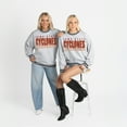 thumbnail image 6 of Women's Gameday Couture Gray Iowa State Cyclones Oversized Showdown Ringer Stripe Sweatshirt, 6 of 6