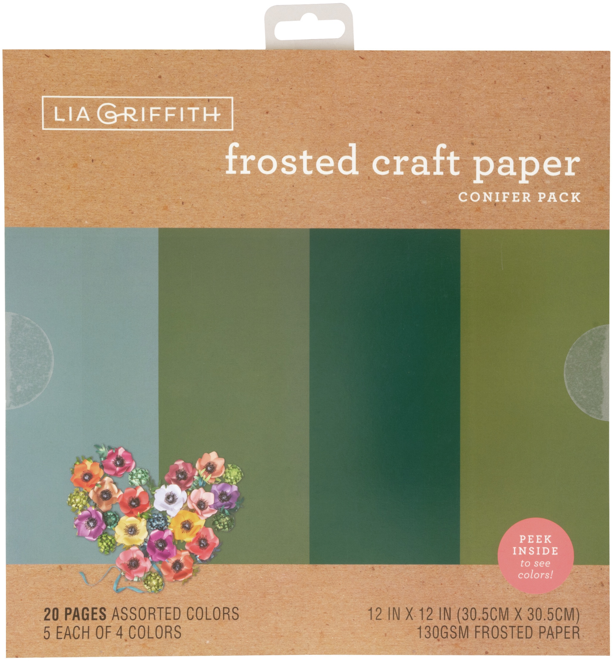 Frosted Craft Tissue Paper 12"X12" 20/Pkg-Conifer-Blues