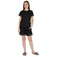 thumbnail image 2 of Inkmeso 2 Pcs Solid Sleepwear Sets For WoMen's Short Sleeve Top And Short Loungewear Set, 2 of 7