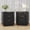 Black, variant on UZUGUL Set of 2 Walnut 3-Drawer Nightstand, Arch Front Design, Gold Handles, Vertical Storage, for Bedroom Mid-Century