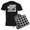 With Checker Pant, variant on CafePress - Without Music Life Would Be Fl Men's Dark Pajamas - Men's Dark Loose Fit Cotton Pajama Set