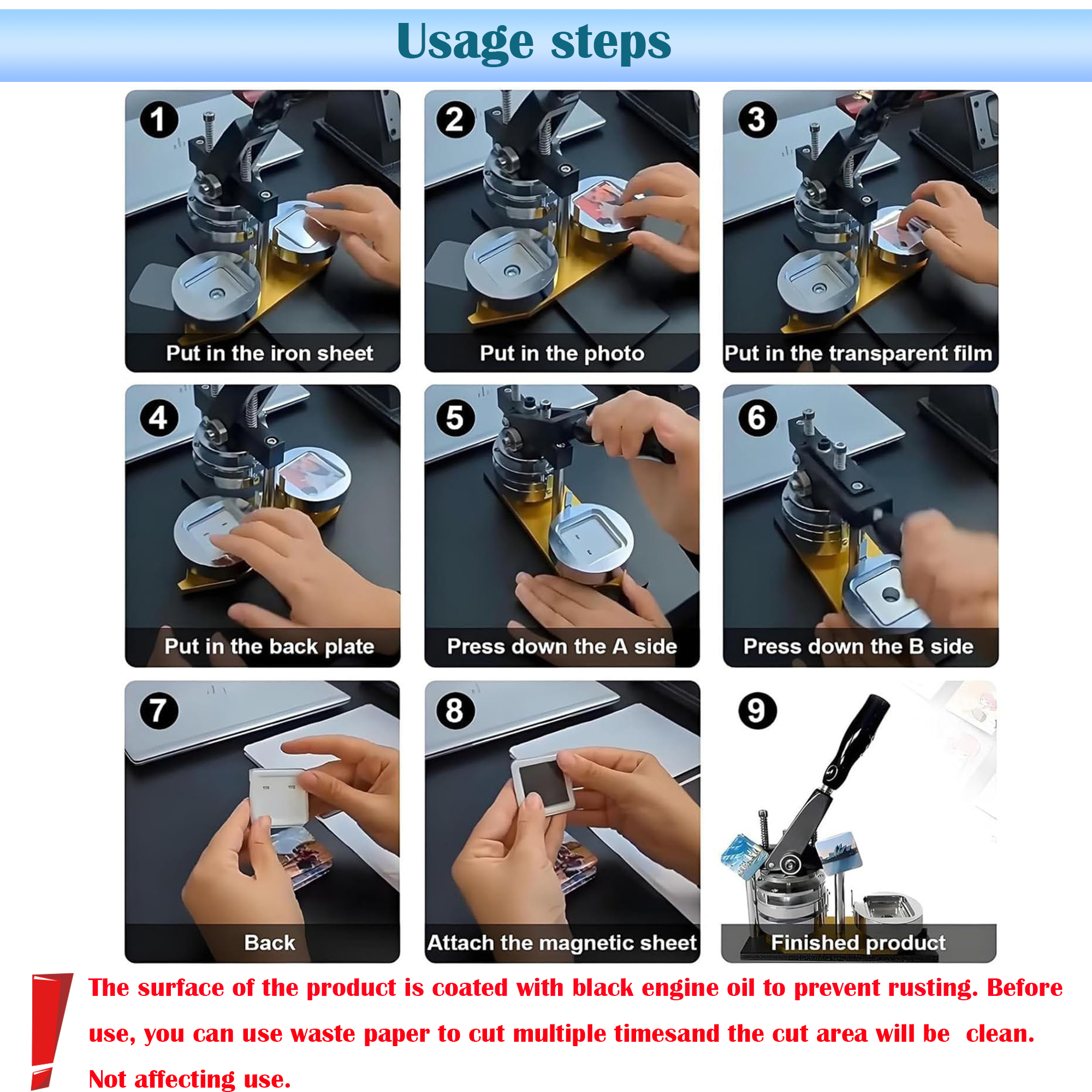 Magnet Maker Machine Fridge DIY-Kit: 2×2-Inch Button&Badge Making Tool, Easy Press Design, Includes Supplies - Great for Crafts, Personalized Gifts, Home or Small Business