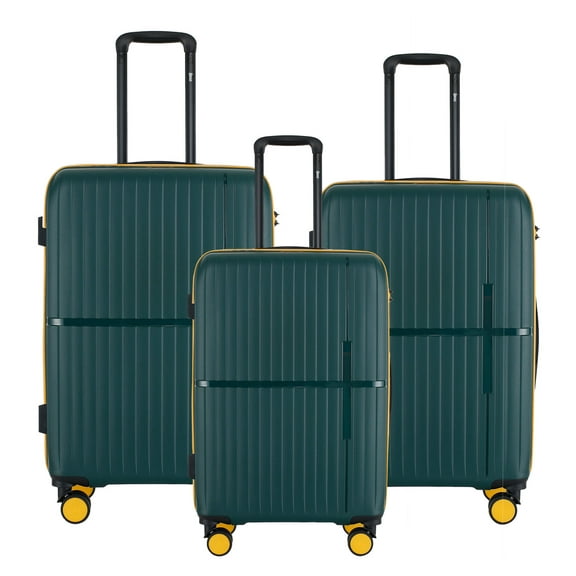 GALA 3 Piece Luggage Sets 20"/24"/28" Polycarbonate Lightweight Hardshell Suitcase with Spinner Wheels, Army Green