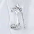thumbnail image 3 of Soumake Women Rhinestone Inlaid High Heel Shoe Brooch Pin Corsage Lapel Jewelry Gift, 3 of 8