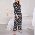 thumbnail image 3 of Picia Bohemian Chicken Pattern Women’s Long-Sleeve Sleepwear Set - Soft 2-Piece Loungewear with Pockets, Comfy PJs for Relaxing Nights-X-Large, 3 of 7