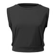 thumbnail image 1 of Women's crop Top sports shirt Cute sleeveless Yoga top Running gym workout shirt, 1 of 6