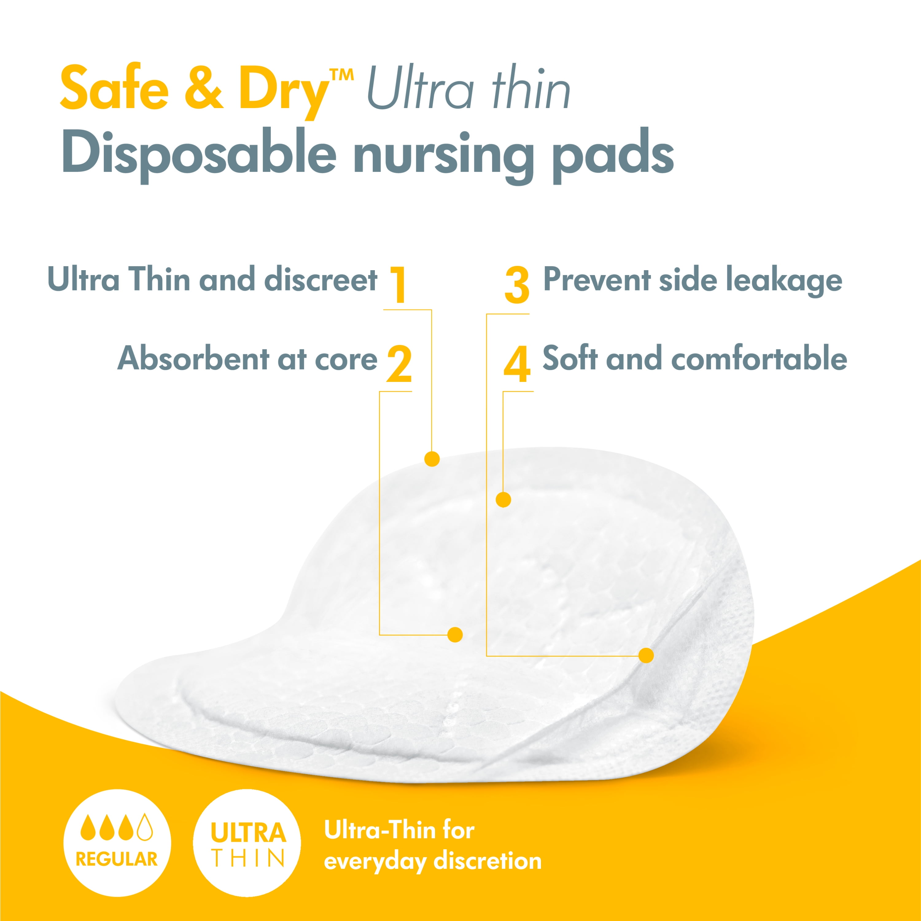 Medela Safe & Dry Ultra Thin Disposable Nursing Pads, 240-Pack 