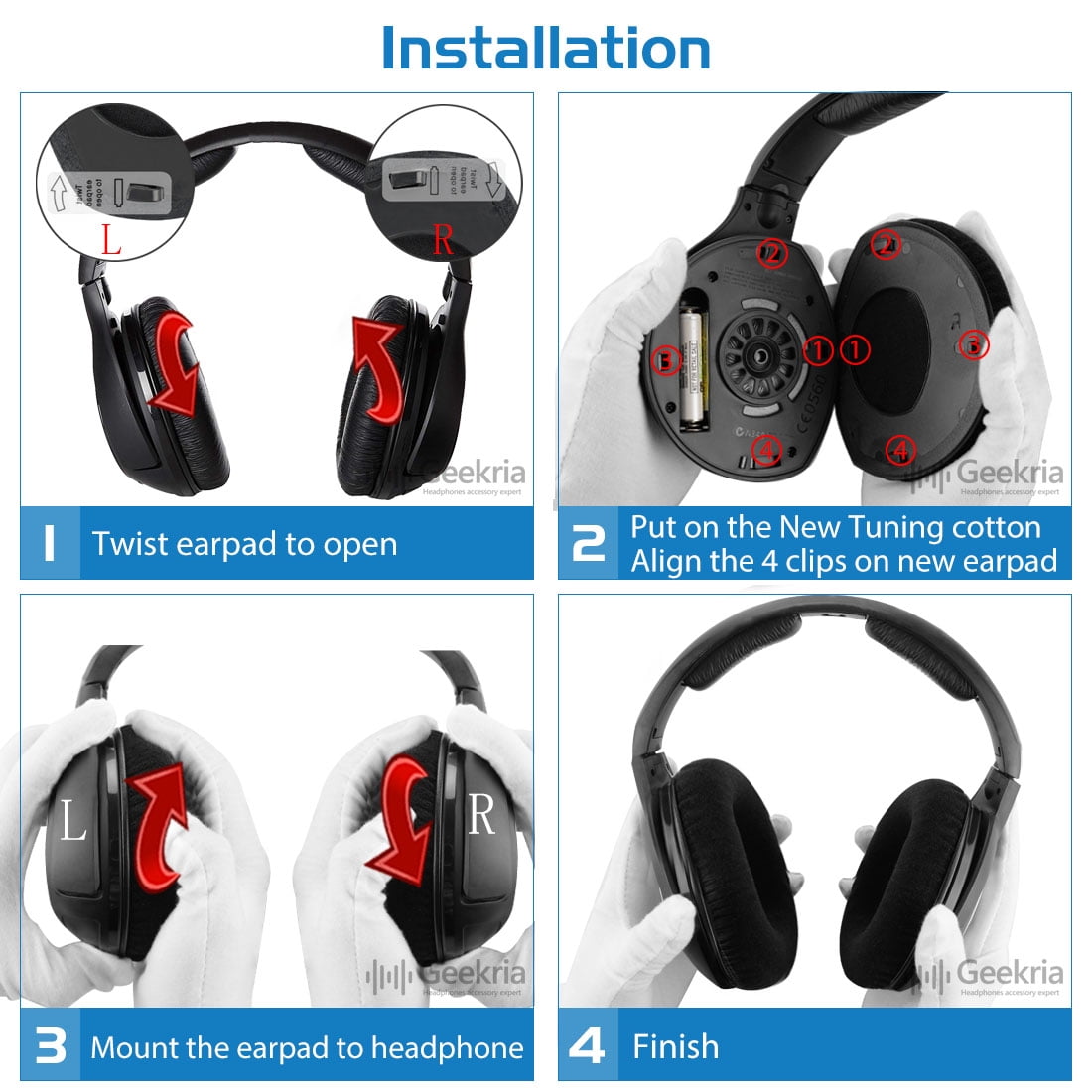 Geekria Comfort Velour Replacement Ear 