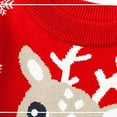 thumbnail image 4 of Tisuna Christmas Girls Sweater Toddler Reindeer Print Long Sleeve Crew Neck Tops Comfortable Loose Autumn Winter Kids Outdoor Wear Red Size 4-5 Years, 4 of 9