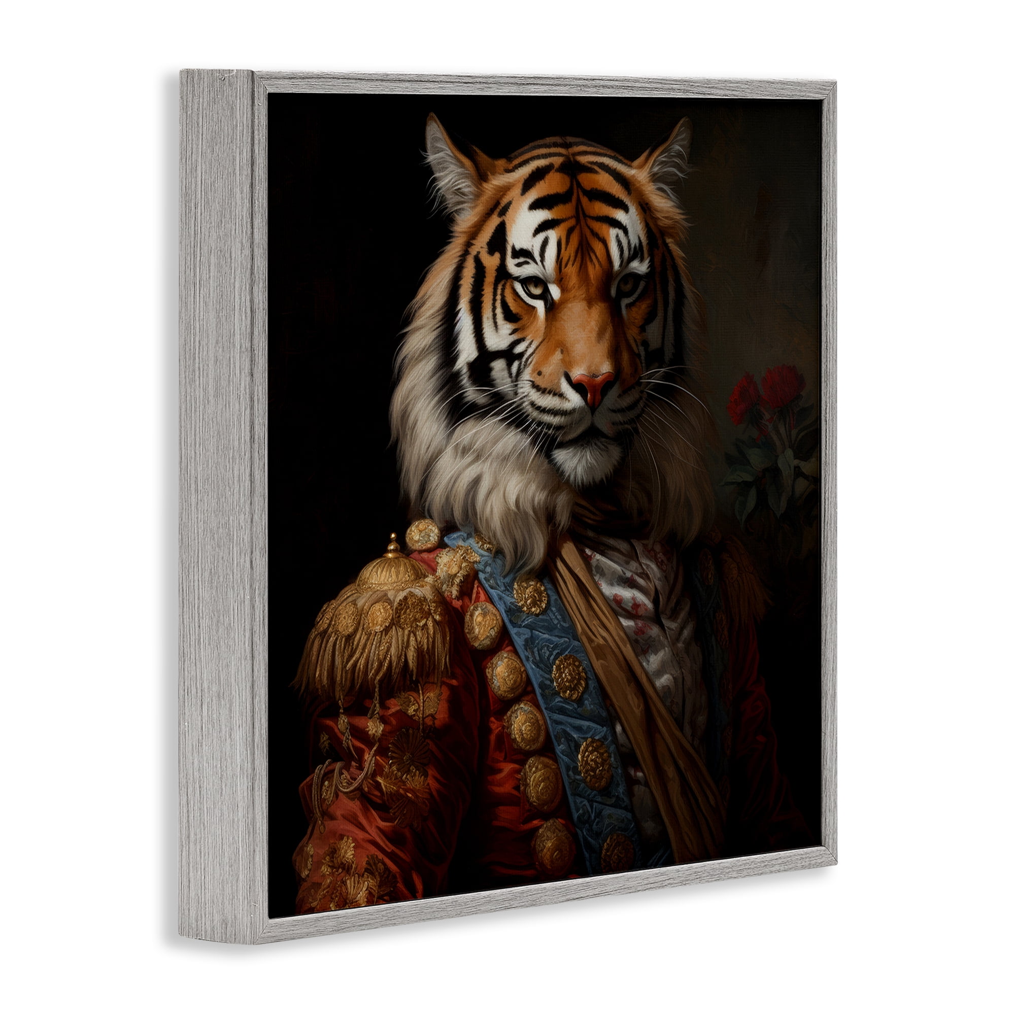 Stupell Industries Noble Tiger Transformation Gray Framed Giclee Art, design by Lazar Studio