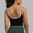 thumbnail image 5 of Cropped Tank Tops for Women High Impact Push Up Racerback Sleeveless Contrast Binding Workout Yoga Gym Tanks, 5 of 7