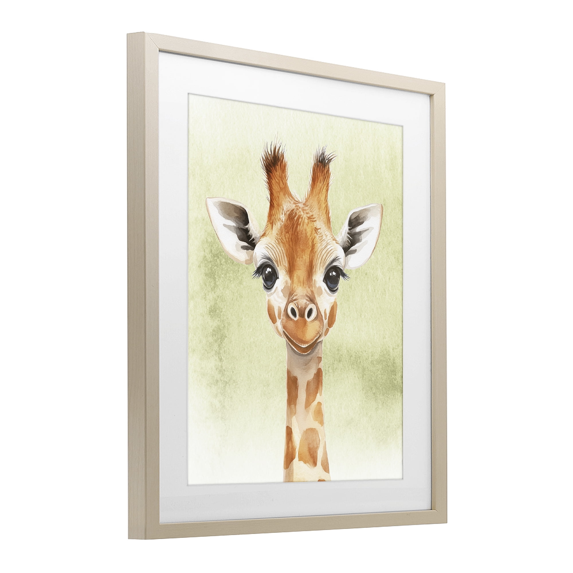 Stupell Industries Jungle Friends Baby Giraffe Birch Framed Print Under Glass, design by Christine Simpson Art