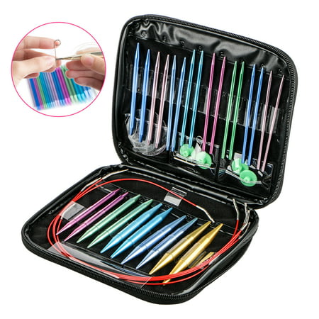 13 Sizes/Set Interchangeable Aluminum Circular Knitting Needle Sets (Best Circular Needles For Magic Loop)