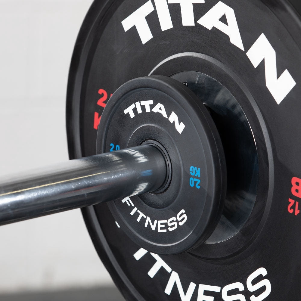 Titan Fitness 2 KG Pair Black Change Fractional Weight Plates, Rubber Coated Steel Bumper Plates, Fit Olympic Sized Barbells For Strength Training and Weightlifting
