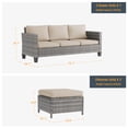 thumbnail image 2 of ACEGOSES 3-Piece Patio Sofa Set Rattan Outdoor Furniture Set Three-Seat Sofa Ottomans Suiting Backyard, Poolside and Patio,Sand, 2 of 6