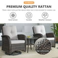 thumbnail image 5 of Opohoro 7-Piece Outdoor Conversation Set with Swivel Rocking Chairs, Glider Loveseat and Ottomans, Coffee & Side Tables, Brown/Beige, 5 of 13