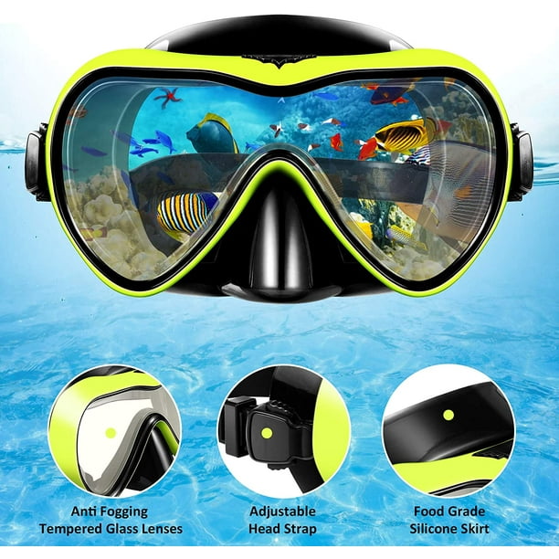Snorkel Set Snorkeling Gear Adults,Dry Top Diving Masks and