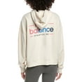 thumbnail image 2 of New Balance womens  Logo Hoodie, m, Beige, 2 of 3