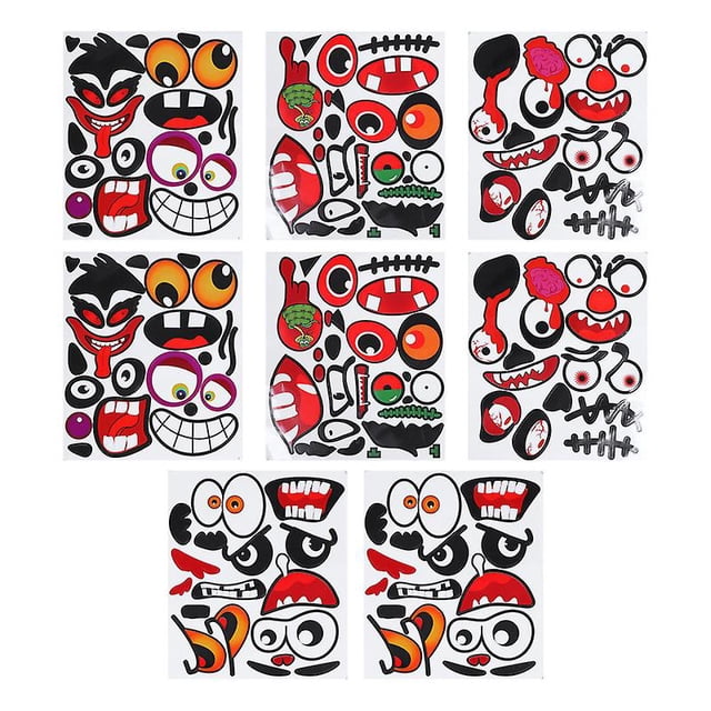 8 hojas de calcomanía decorativa de Halloween para decoraciones de Halloween