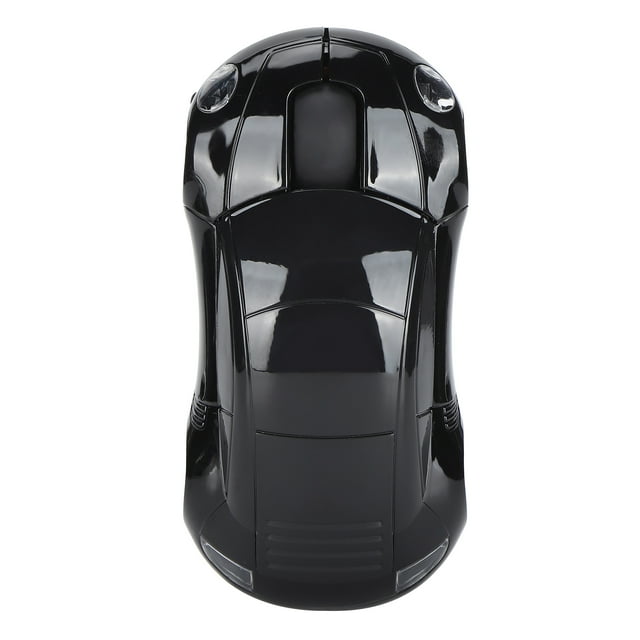 Ratón portátil inteligente con forma de automóvil, inalámbrico, 2,4 G, con receptor USB para oficina, ordenador portátil, tableta (negro)