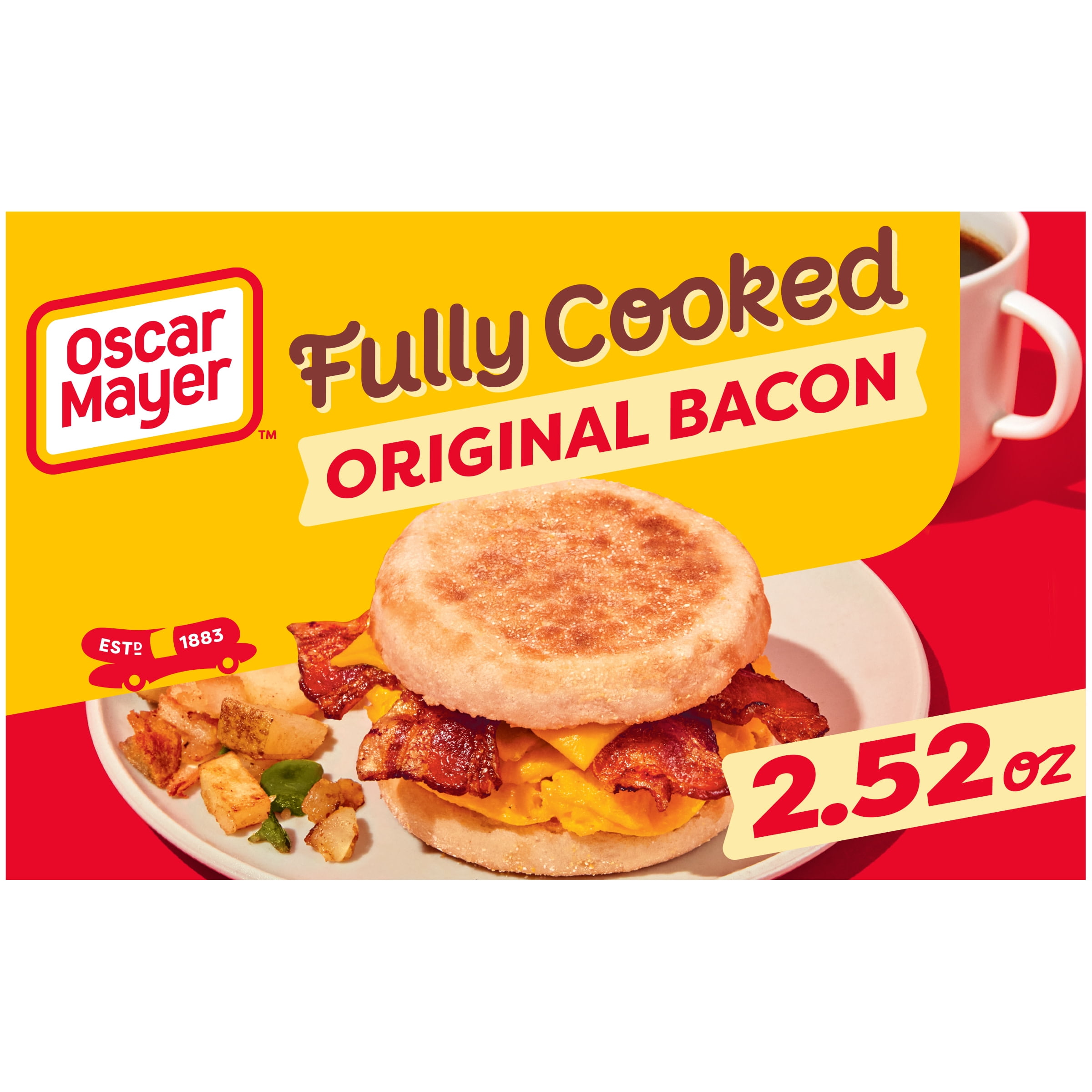 Oscar Mayer Original Fully Cooked Bacon, 2.52 oz Box, 9-11 ...