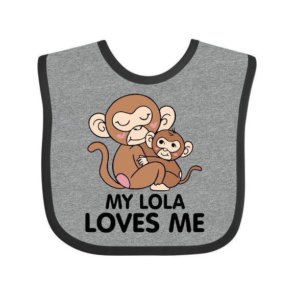 Inktastic My Lola Loves Me Boys or Girls Baby Bib