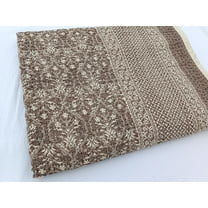 A And E Textiles House Light Brown Bedding Bedspread Queen size king Size Quilt With Two 18x28 inches Pillows cover Free Hand Stitched Unique Design Kantha