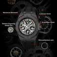 thumbnail image 5 of SKMEI Mens Luxury Skeleton Automatic Mechanical Wrist Watches Business Leisure Waterproof Luminous Pointer Self-Winding Wrist Watch, 5 of 10