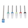 5pcs Nail Art Drill Bits Set Cleaning Brush Remove Dead Skin Ceramic