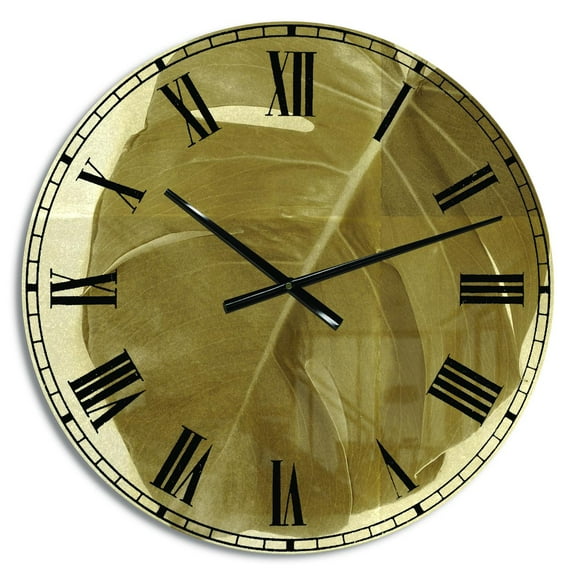 Designart Oversized Green Analog Round Modern Traditional Wall Clocks, CLM31176-C23