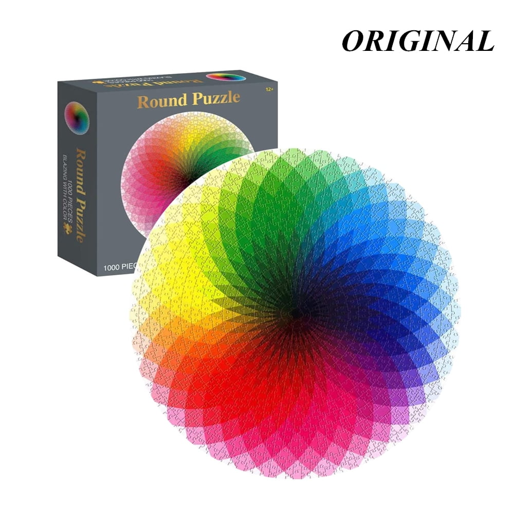 1000 Piece Puzzles For Adults Teen Gradient Color Rainbow Large Round Jigsaw Puzzle Difficult And Challenge Walmart Canada