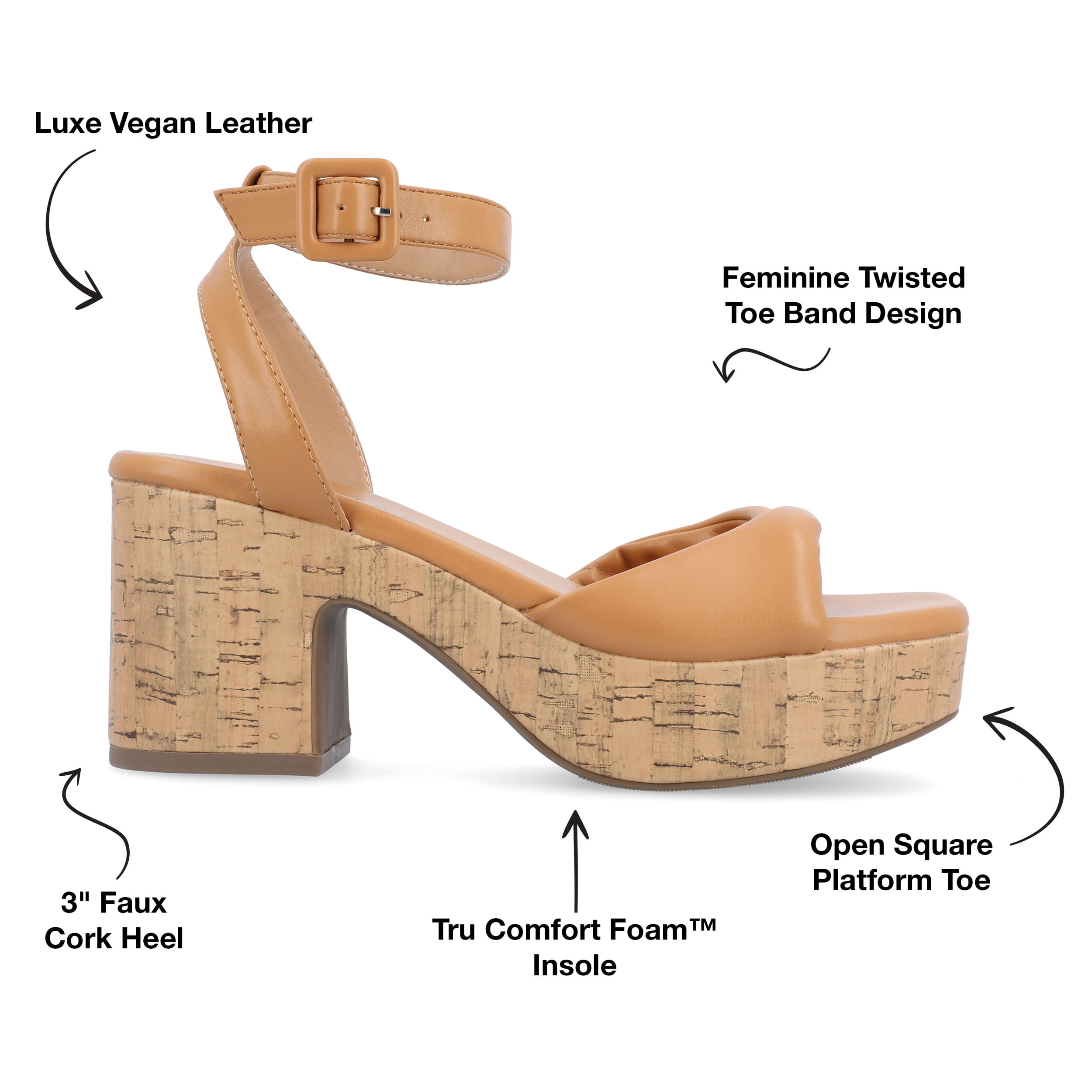 Journee Collection Womens Eianna Tru Comfort Foam Ankle Strap Platform Sandals