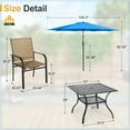thumbnail image 3 of SOLAURA 6-Piece Outdoor Patio Dining Set with Umbrella, Patio Furniture Set with Textilene Chairs, Metal Square Dining Table and Sky Blue Umbrella for 4 People, Khaki, 3 of 8