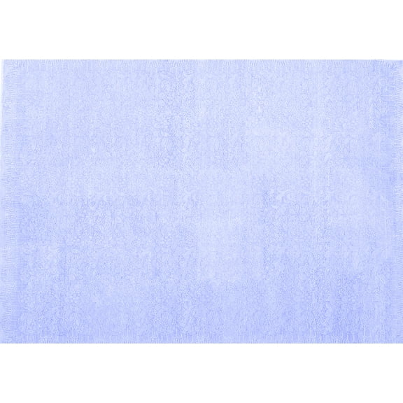 Ahgly Company Indoor Rectangle Solid Blue Modern Area Rugs, 5' x 7'