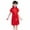 Red, variant on LIJCC Cheongsam Dress for Kid Girls Colorful Peony Patterns Qipao Slim Fit Short Sleeve Floral Violet Print Bodycon Mandarin Collar Side Slit Chinese Dress