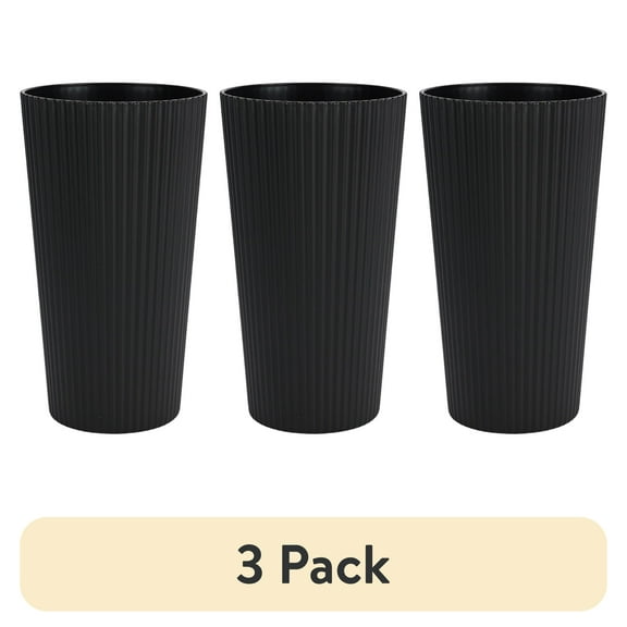 (3 pack) Mainstays - Black Eco-Friendly Recycled Plastic Beverage Tumbler, 26-Ounce